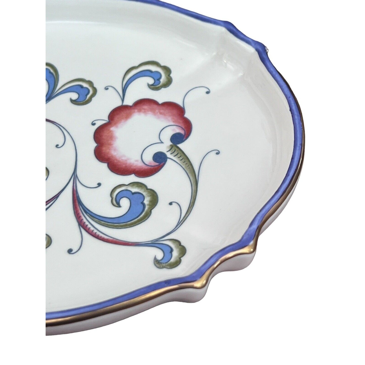 Italian Earthenware Floral Ceramic Glazed Handpainted Serving Dish Platter Italy