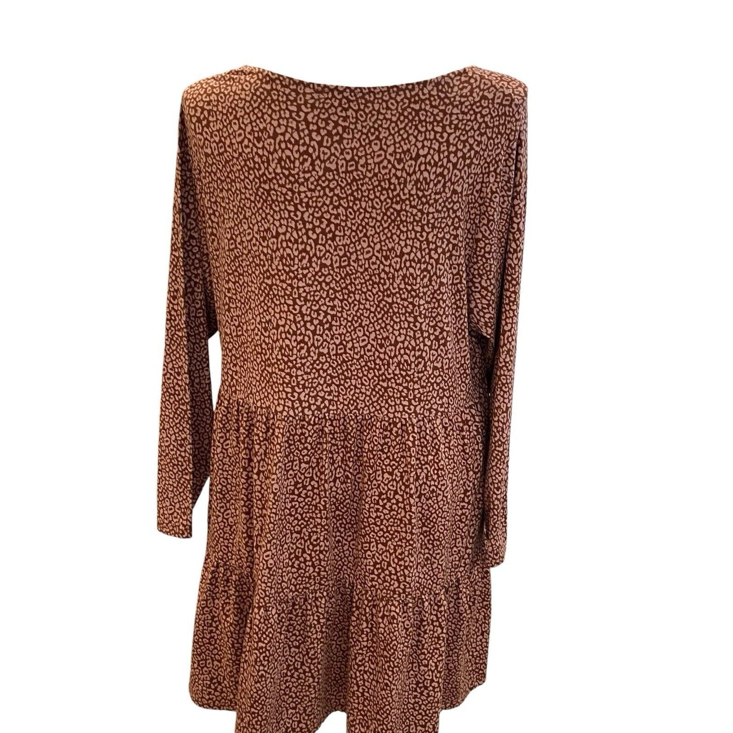 3X Love Fire Dress Women's Brown Pink Plus Midi Comfort