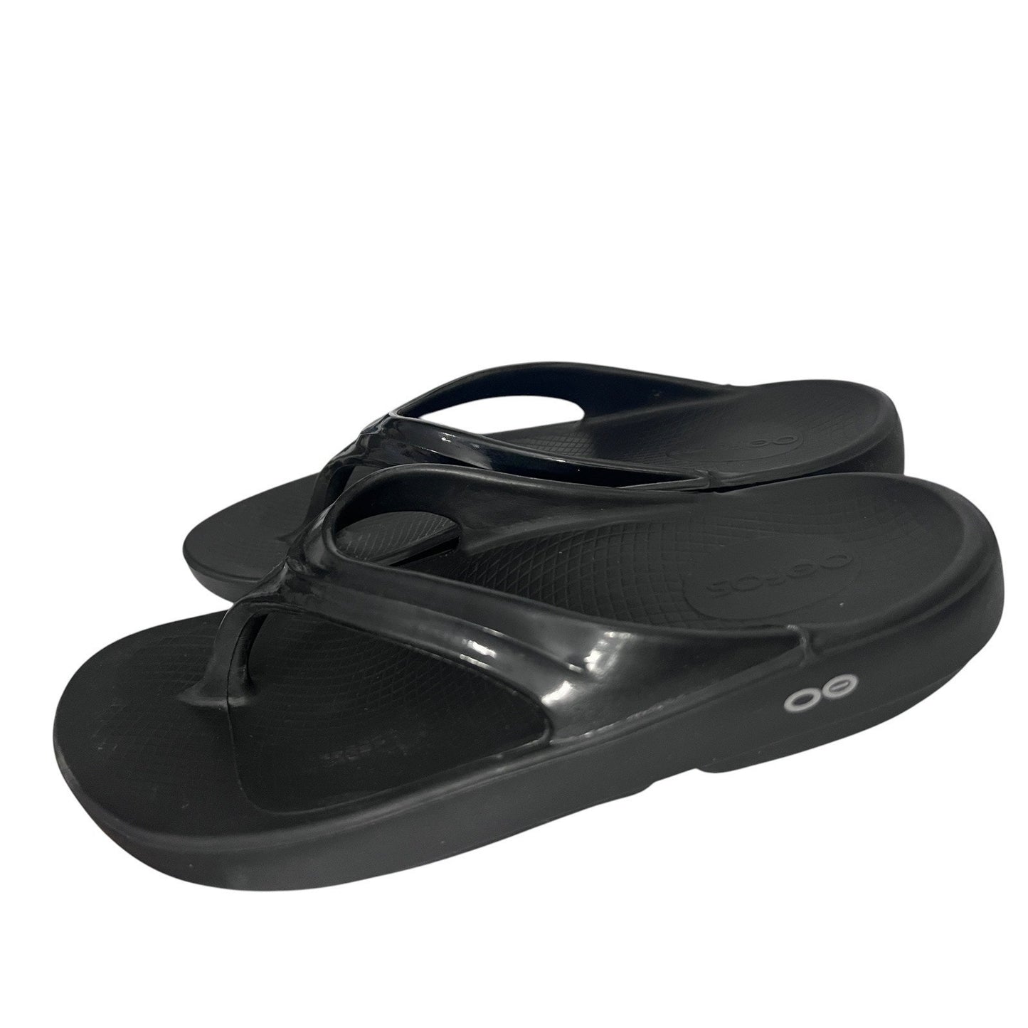 OOFOS Oolala Luxe Women Recovery Sandal Size 10 Black Comfort Flip Flops