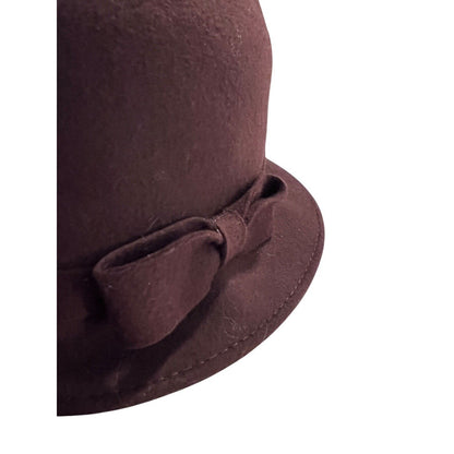 Trixie Brand Brown Women’s 100% Wool Cloche Hat Bow One Size