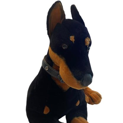 FAO SCHWARZ Doberman Pinscher Large Plush Stuffed Animal Life Like