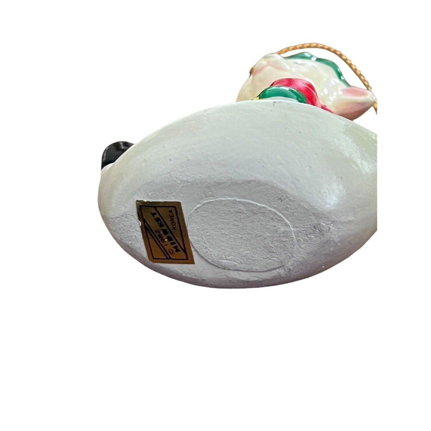 1982 Sheep Sledding Christmas Ornament Midwest Importers Holidays Vintage