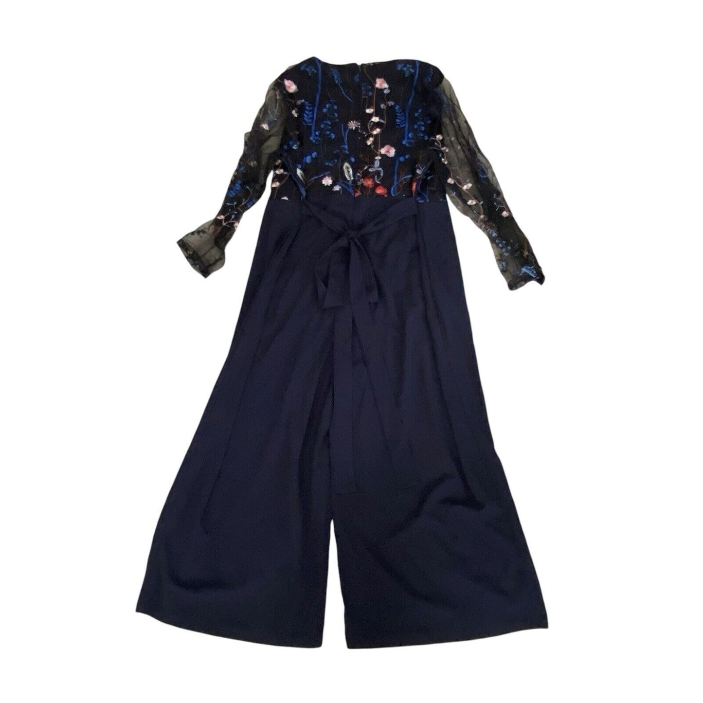 Size 28W Bloomchic Romper Jumpsuit Formal Embroidered Navy Floral NWT