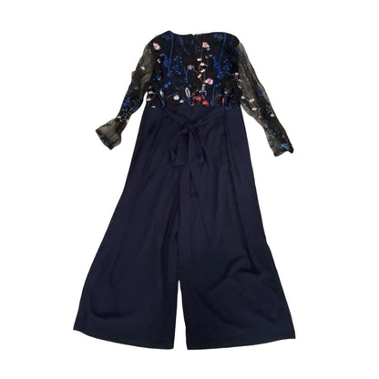 Size 28W Bloomchic Romper Jumpsuit Formal Embroidered Navy Floral NWT