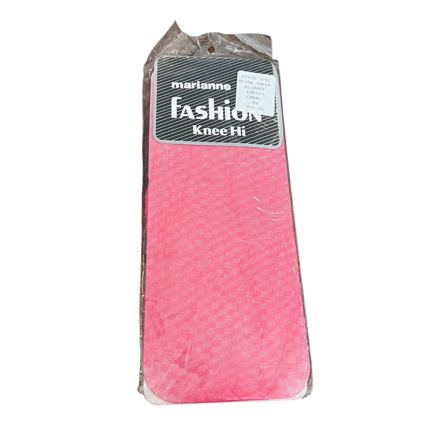 Copied - Marianne Fashion Knee Hi Pantyhose Sheer All Over Checks Coral