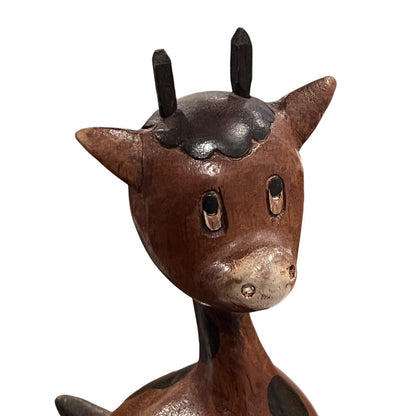 Wooden Baby Giraffe Figurine Cute Hand Made Figure Baby Nursery Decor Safari