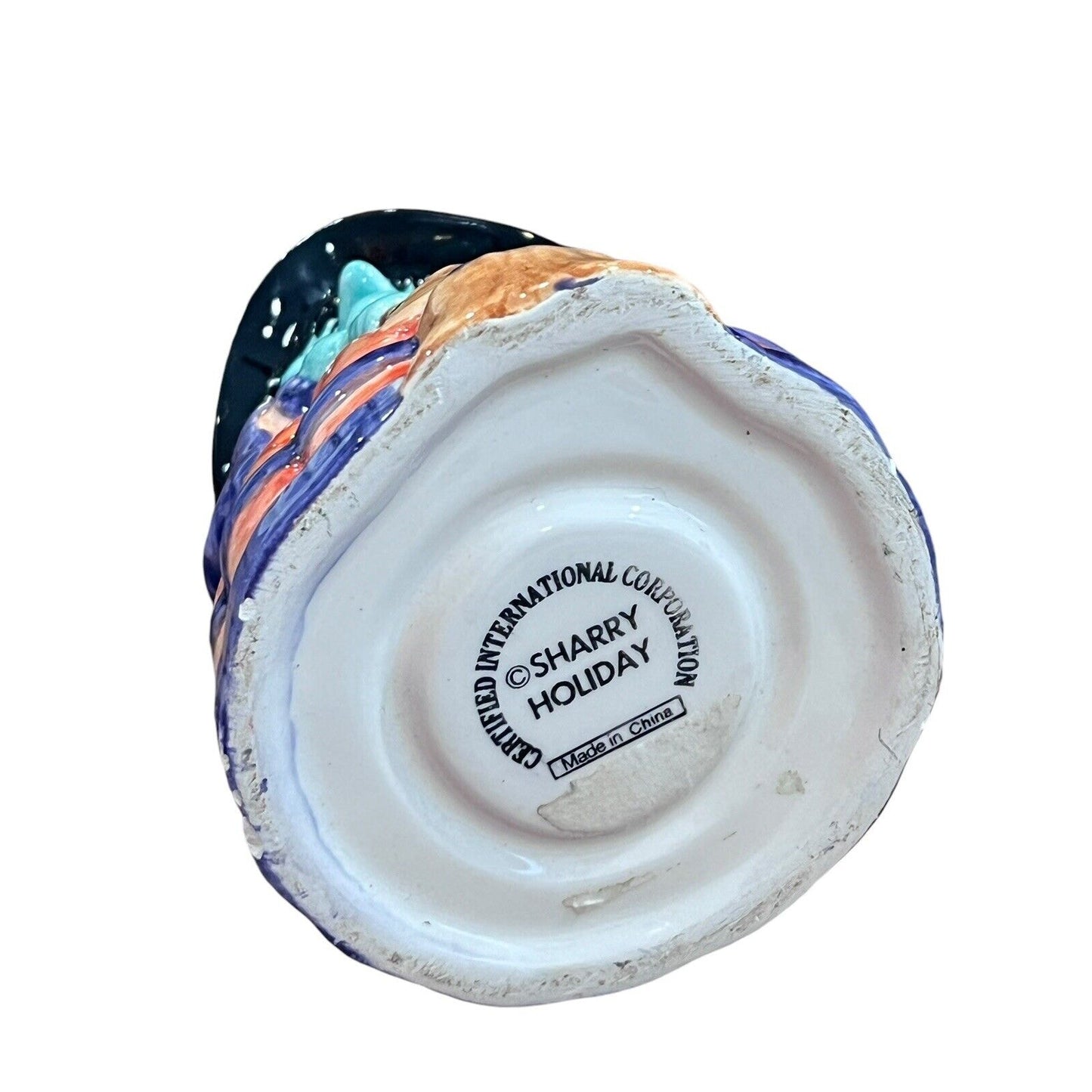 Ceramic Witch Hand Painted Tea Light Candle Holder Halloween Sharry Holiday