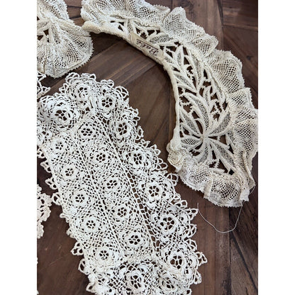 Antique Vintage Lace Collars And ScrapsVictorian Ivory Edwardian Sewing