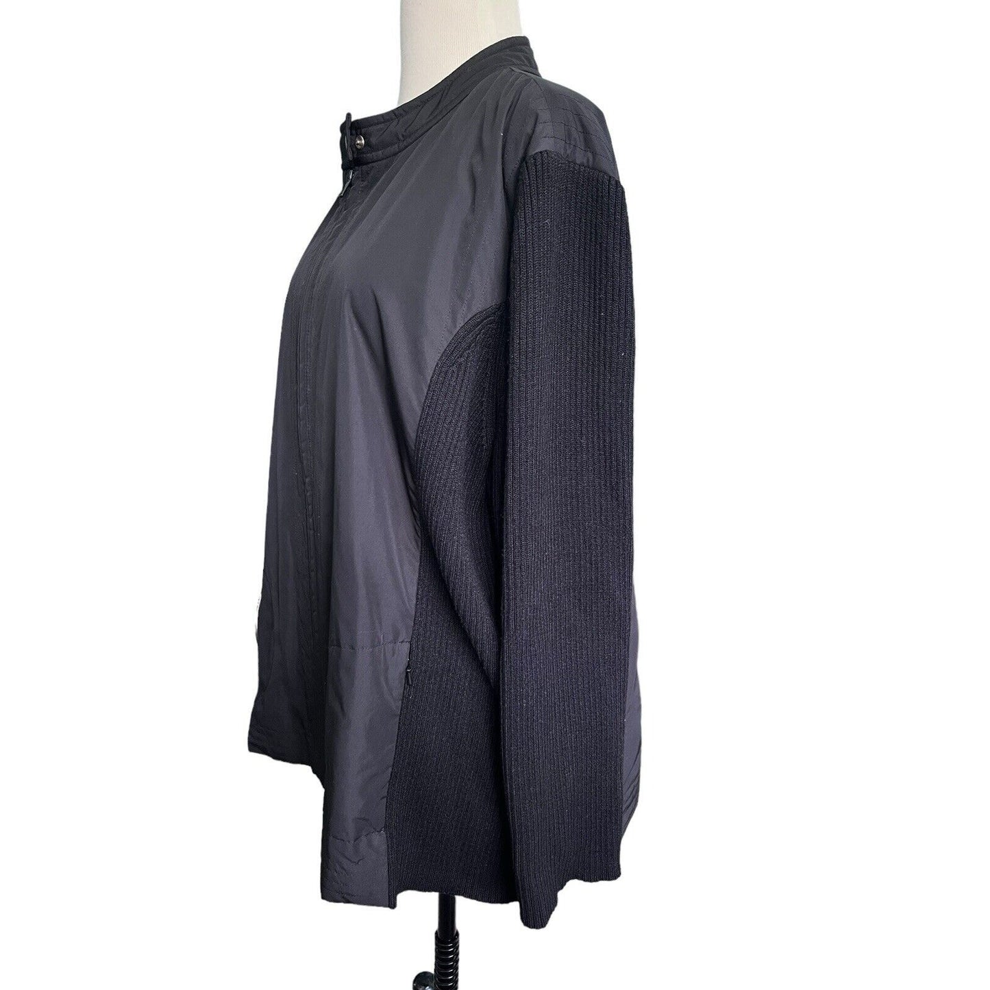 Woman’s Sigrid Olsen Black Sweater Coat Size 2X Plus Size Soft Curvy