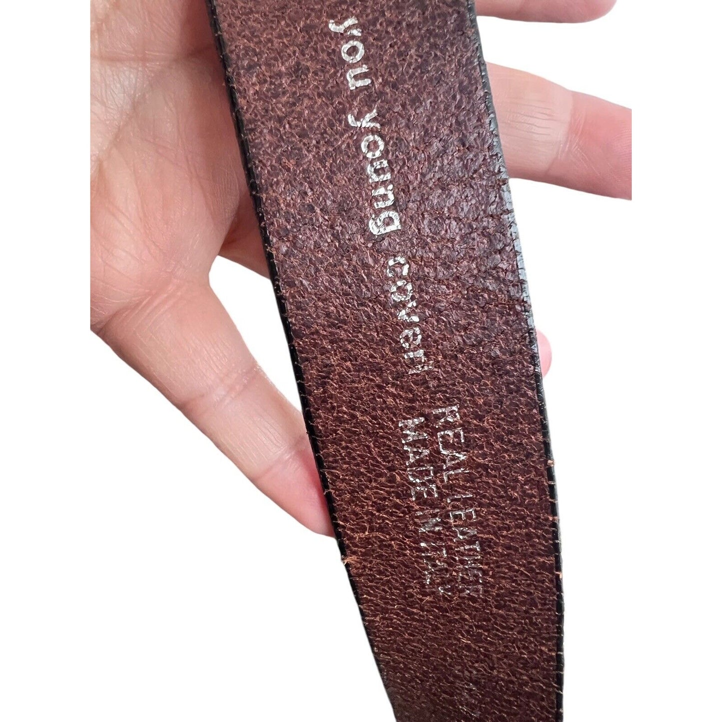 39 YY Coveri Brown Casual Real Leather 1.5” Wide Belt Made in Italy