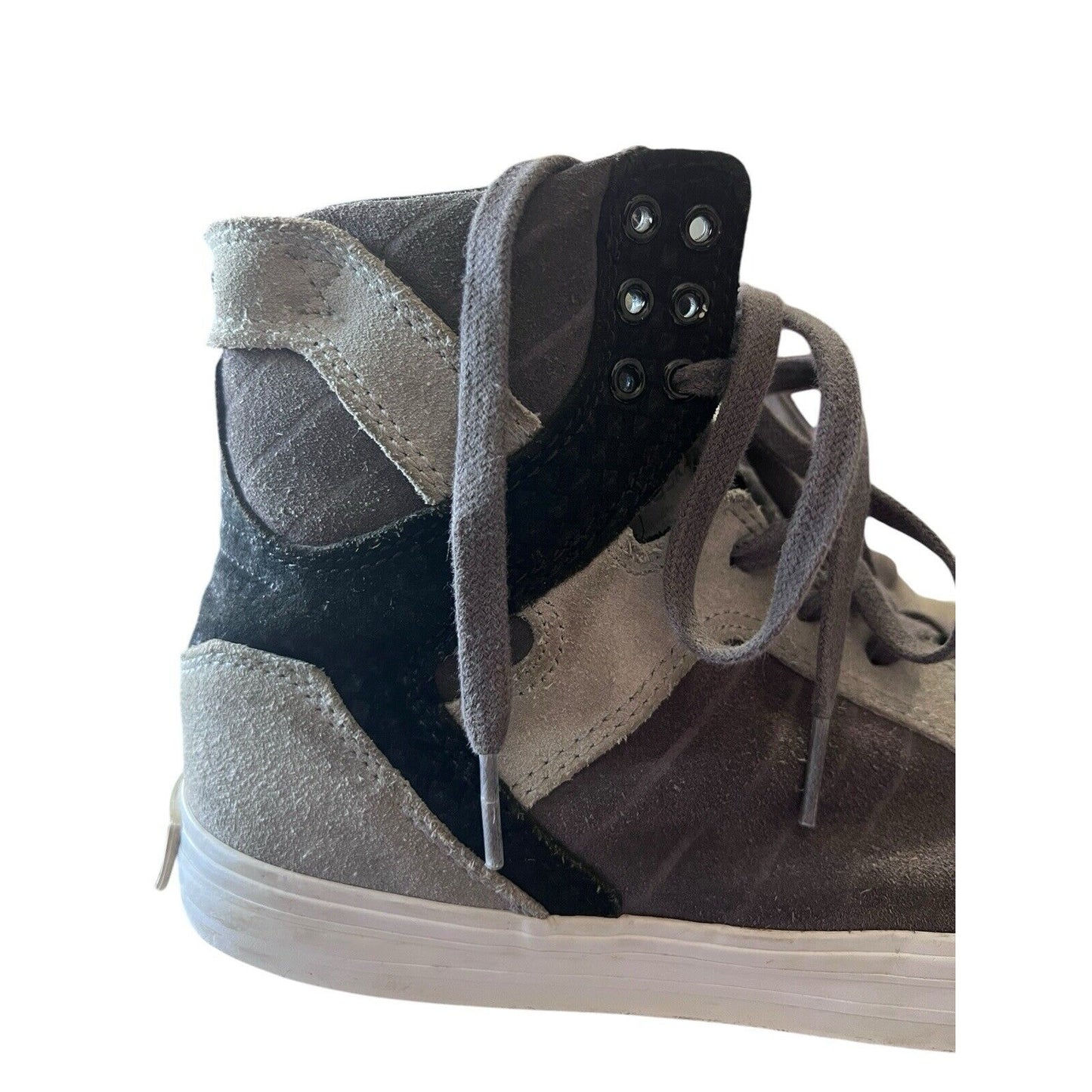 Supra Muska 001 Skytop Gray High Top Size 7.5 Skate Sneaker Shoes Mens Two Tone