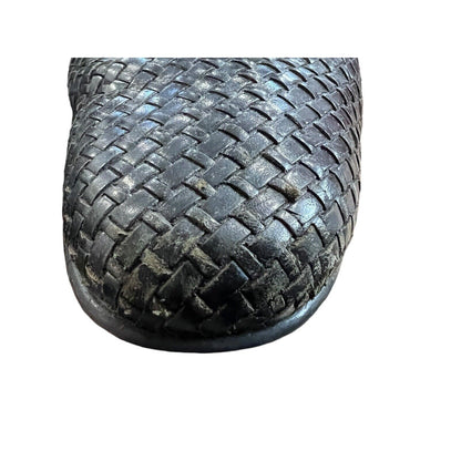 Vintage TROTTERS LILA Woven Leather Black Oxford Shoes Flats 9.5 S (AAA)