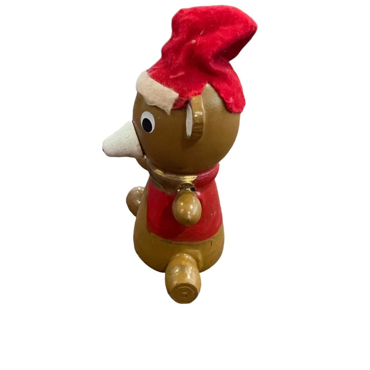 Vintage Hand Painted 1970’s Wooden Christmas Ornament Bear 3”