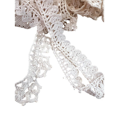 Lace Trim Lot Vintage Up Cycle Sewing Crafts Junk Journals Mixed Stitched Circle