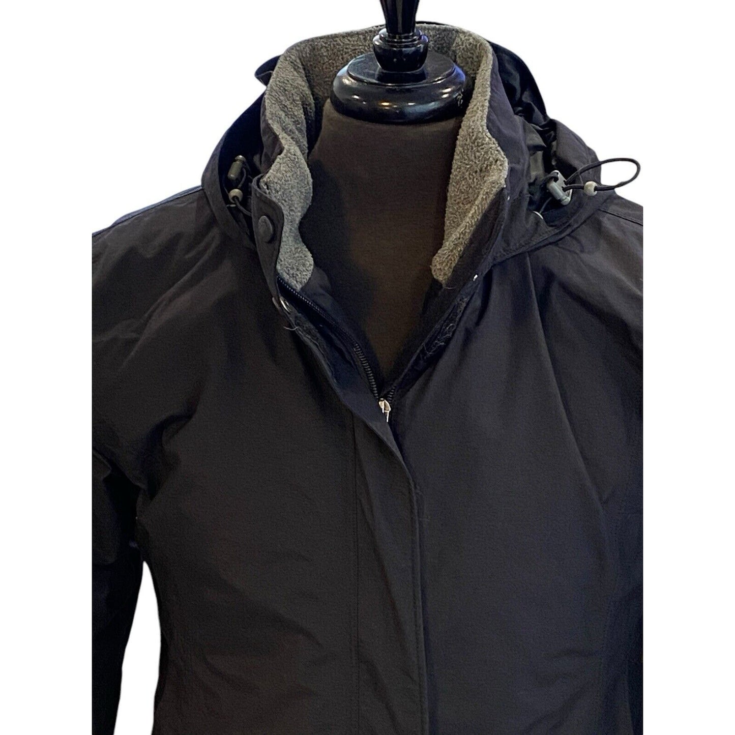 Size Medium Land’s End Women’s Black Hooded Winter Coat