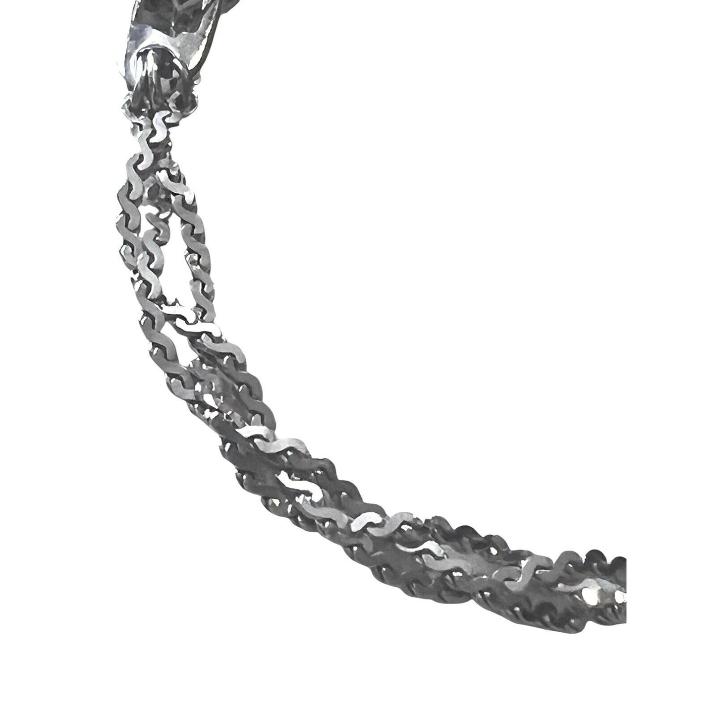 Vintage Napier Silver Tone Braided Chain Bracelet Serpentine EUC 7”