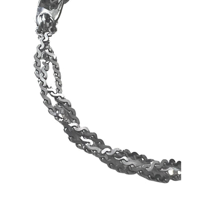 Vintage Napier Silver Tone Braided Chain Bracelet Serpentine EUC 7”