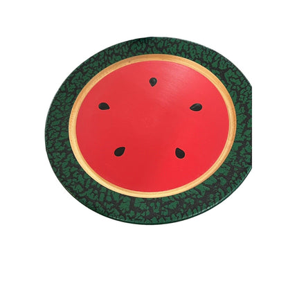 CWP Wayland NY. Hand Turned Wooden Plate Watermelon Handpainted 10” Set Of 3
