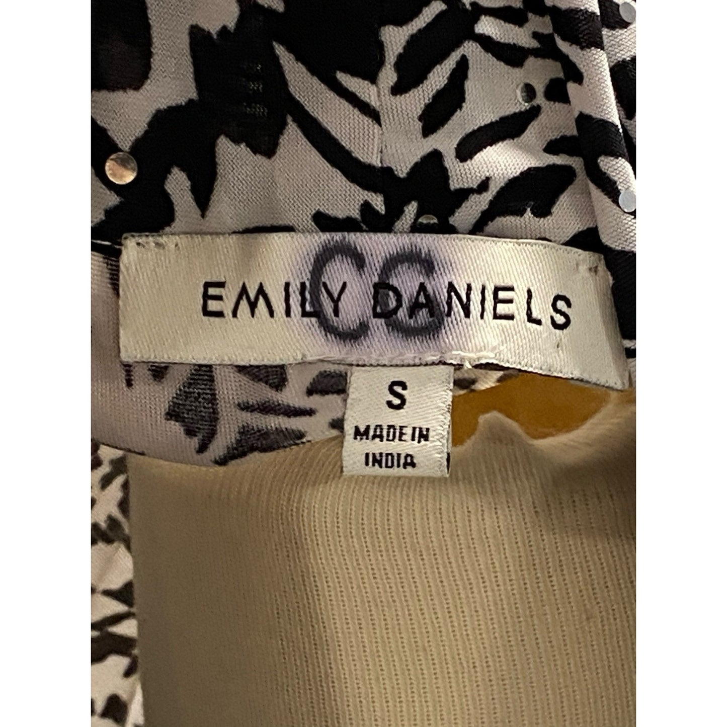 Emily Daniels Black White Cardigan Open Sparkles Size Small