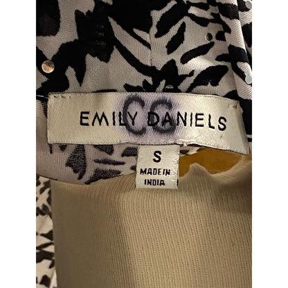 Emily Daniels Black White Cardigan Open Sparkles Size Small