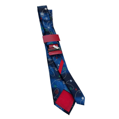 Hallmark Holiday Traditions Christmas Tie Snowflakes Whimsy Novelty Necktie New