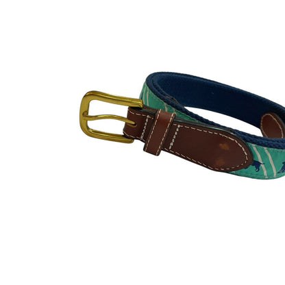 Simply Southern Brass Color Buckle Brown Leather Lab Dog Belt Classic Preppy 36