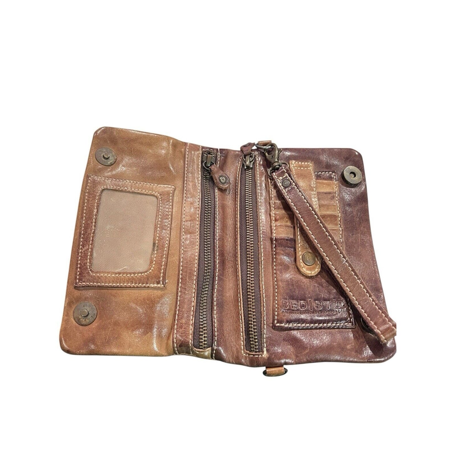 Bed Stu Cadence Wallet Wristlet Clutch Bag Tan Rustic Small Brown