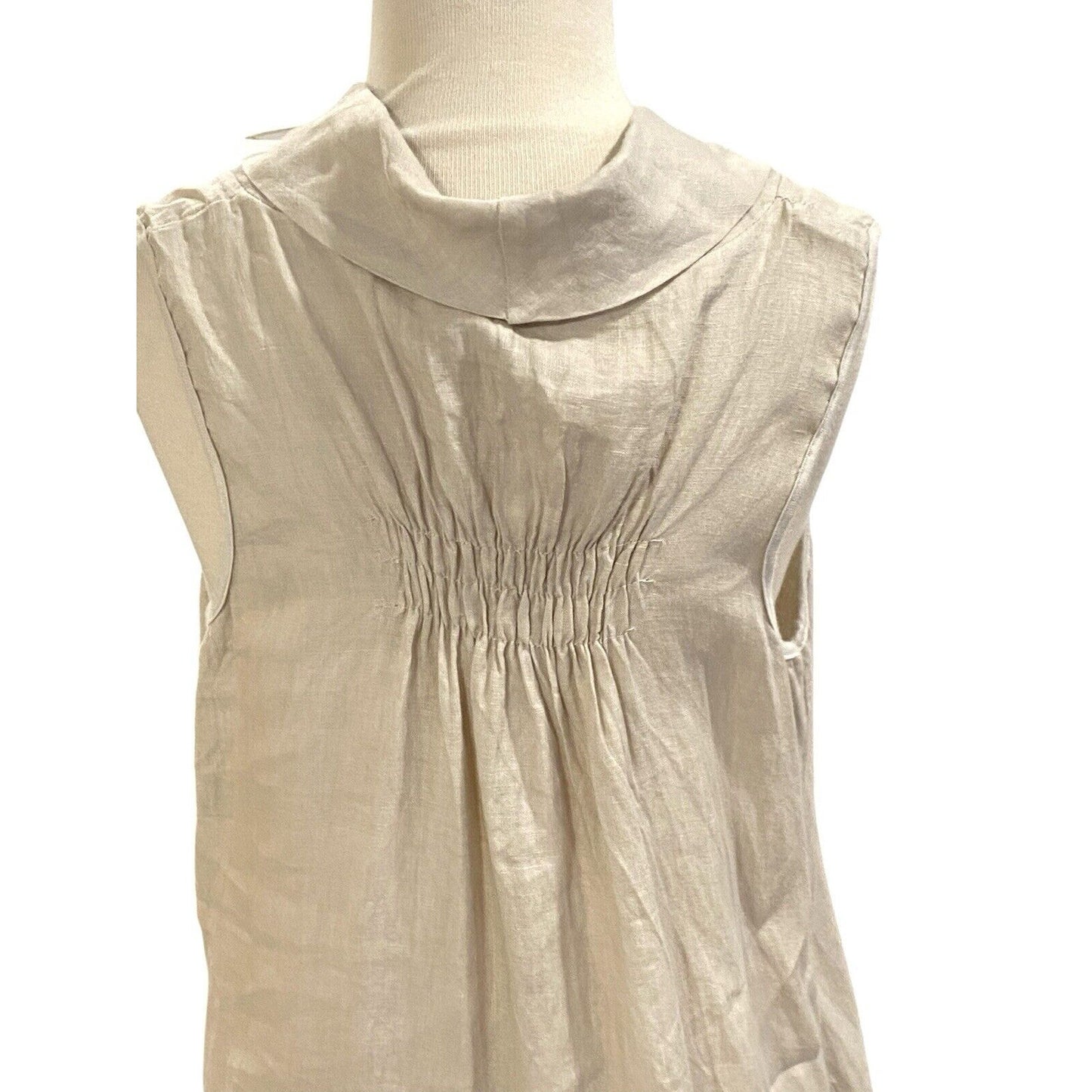 Un Coeur En Ete Beige Linen Top Blouse Tunic Italy See Measurements For Sizing