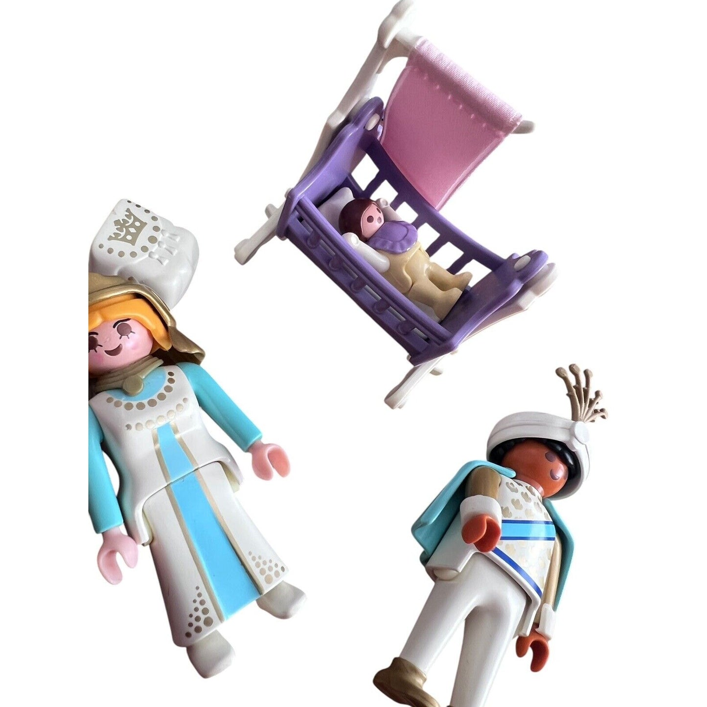 Vintage Playmobil 3835 Sultan Royal Family Prince Princess Baby Cradle Open 95