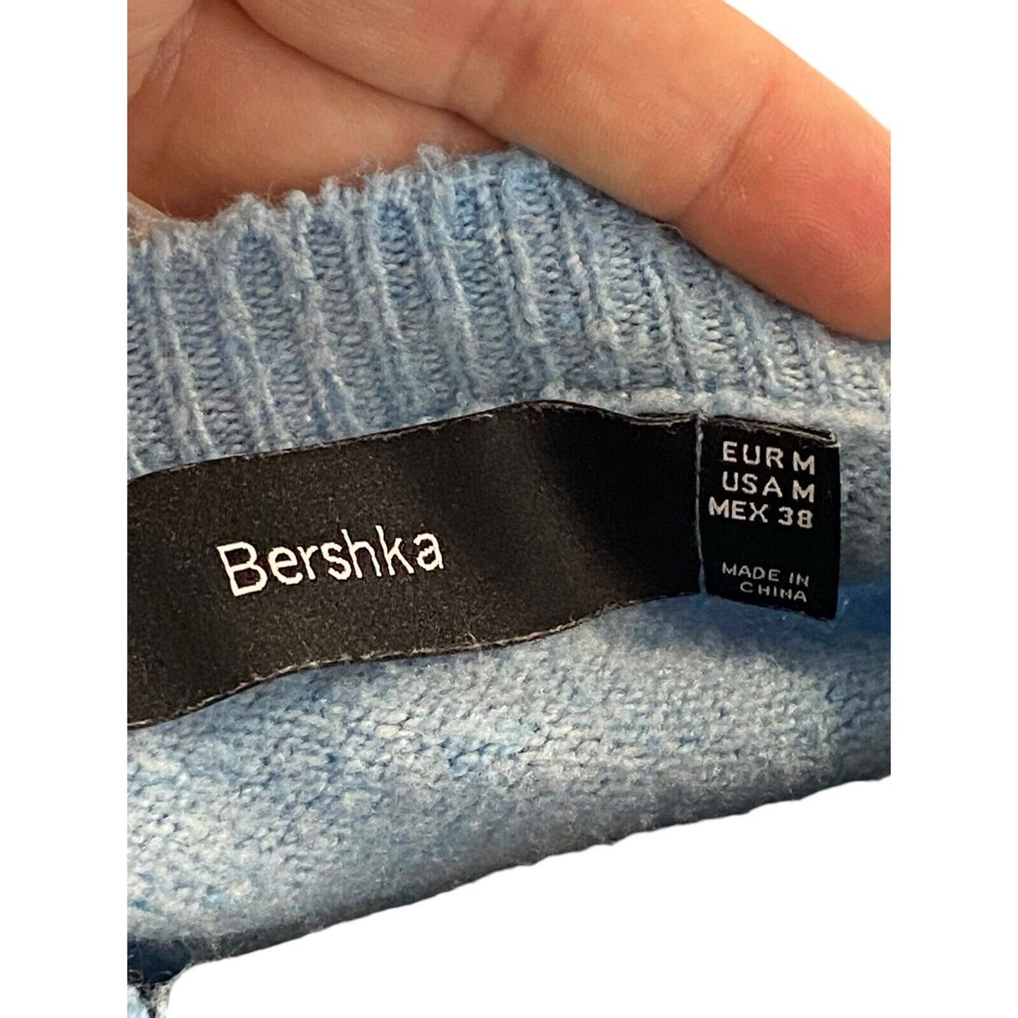 Size Medium Bershka Pulliver Sweater Blue White “once You Become Fearless…”