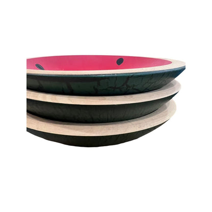CWP Wayland NY. Hand Turned Wooden Bowl Watermelon Handpainted 7” Set Of 3
