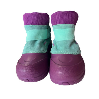 The North Face Toddler Alpenglow Snow Boots Purple Teal Waterproof Size 9