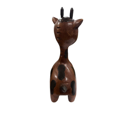 Wooden Baby Giraffe Figurine Cute Hand Made Figure Baby Nursery Decor Safari