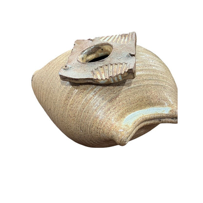 Ceramic Art Pottery Fish Bird House Handmade Signed Clay Natural