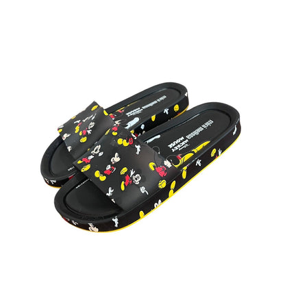 MINI MELISSA Unisex Black Slides Mickey Mouse Sandals Size 2 Youth Disney Beach