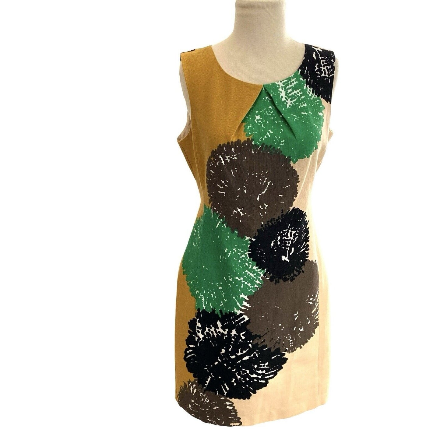 Anthropologie Tabitha Pom Flower Shift Sheath Dress Career Lined Size 6