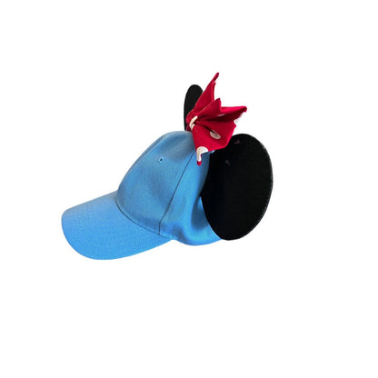 Mouse Ears Blue Baseball Hat Minnie Red Bow One Size Adjustable