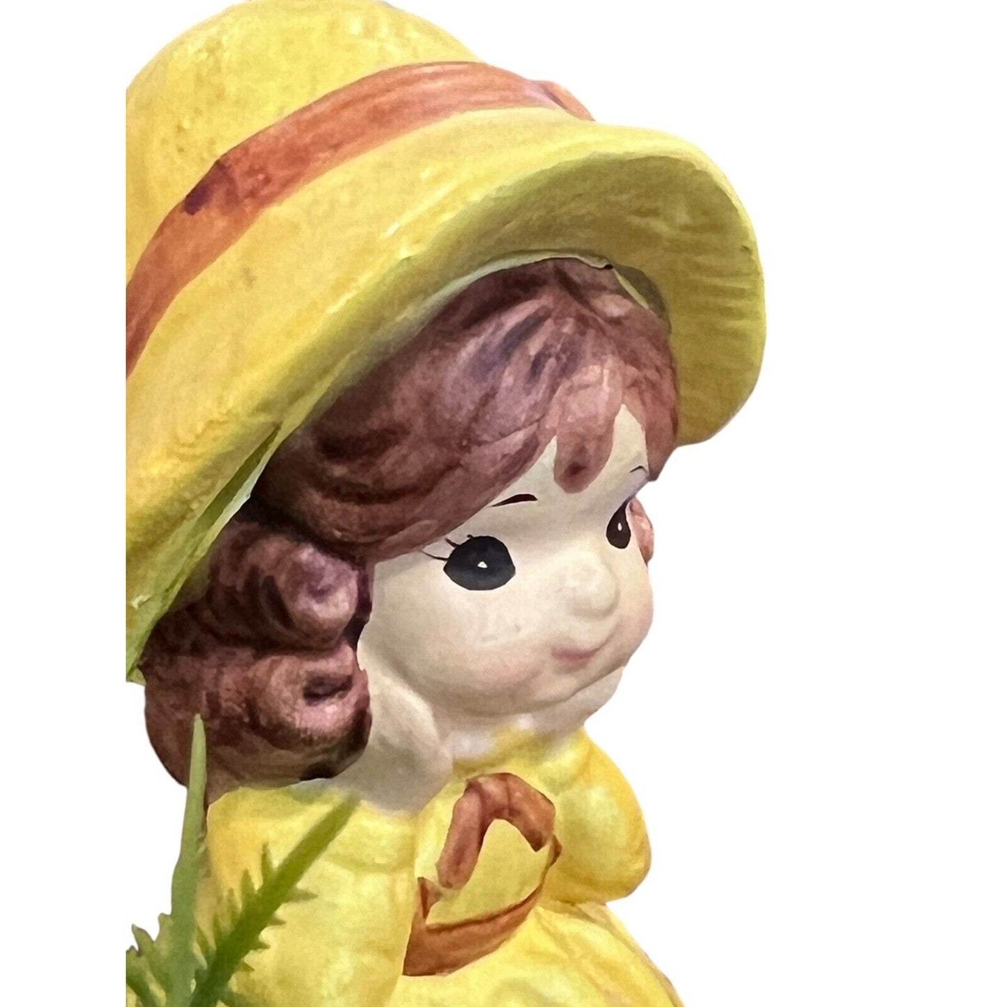 Vintage De Bec Japan Happiness Is You Small Planter Candle Holder Yellow