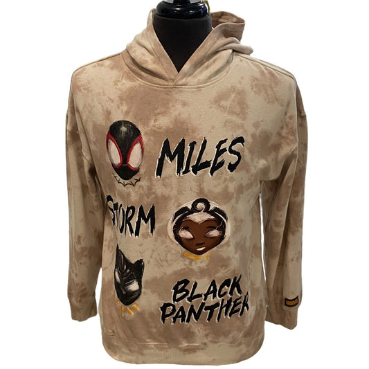 Youth XL Marvel Beige Hoodie Miles Storm Black Panther by Nikkolas Smith Collab