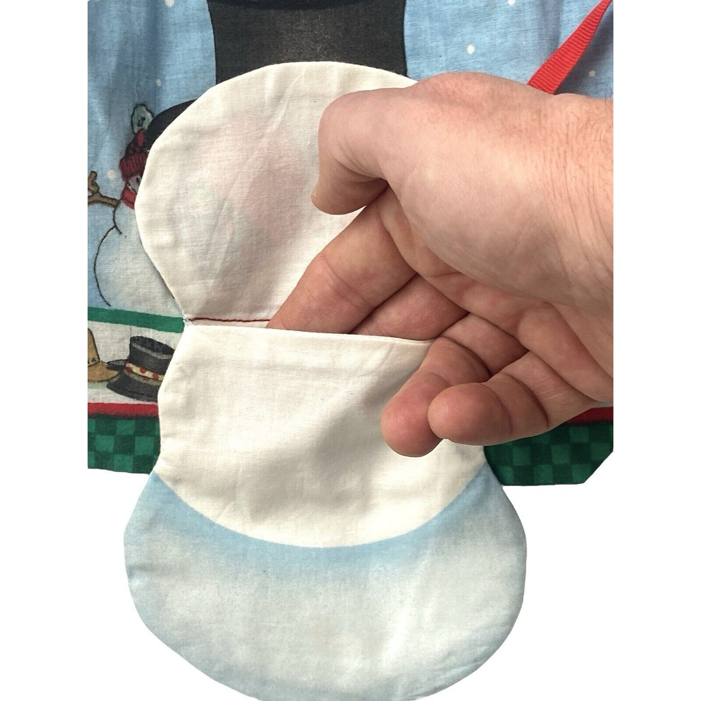 Vintage Handmade Snowman Holiday Christmas Vest Snowman Pocket Bows Kids