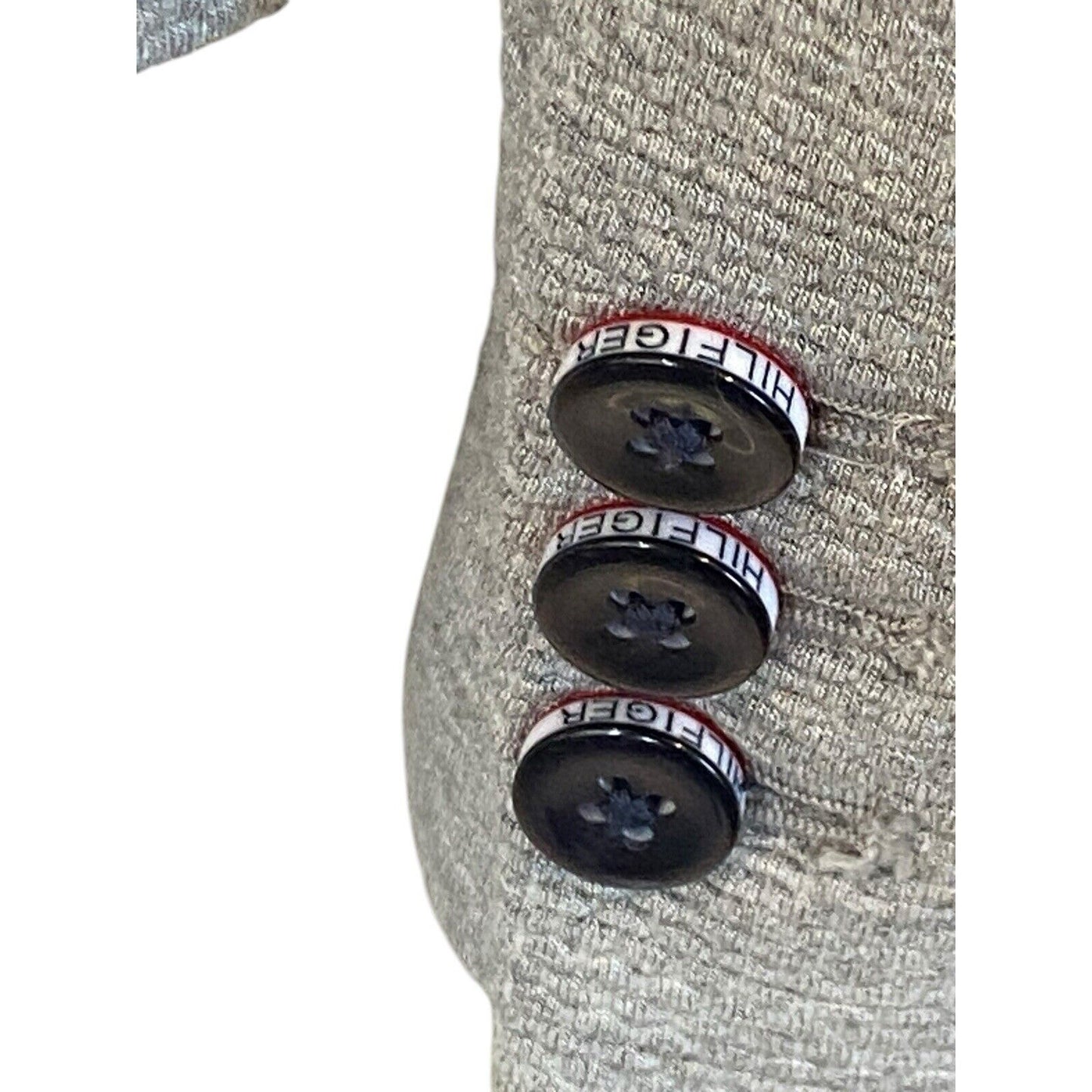 Tommy Hilfiger Gray Womans Single Button Elbow Patch Blazer Size 10 Great Detail