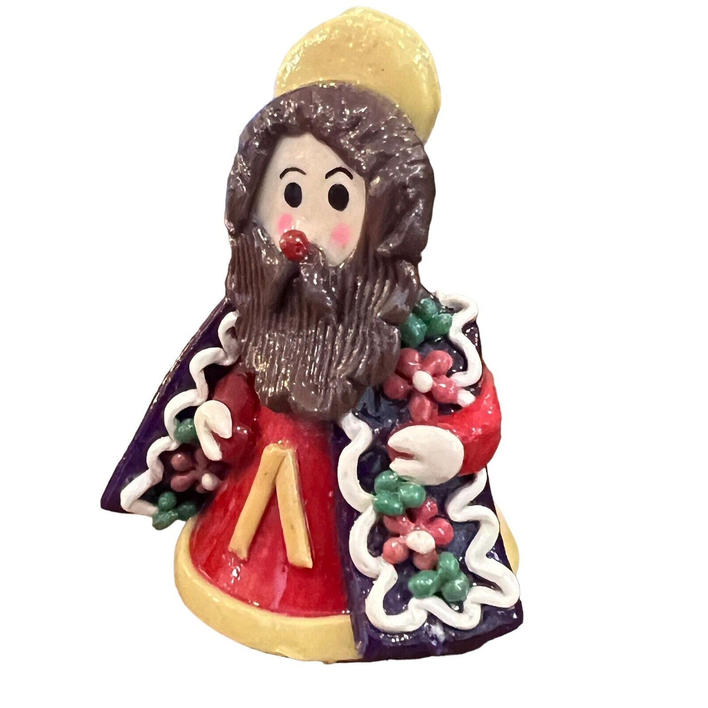 Joseph NATIVITY Figure Handmade Mazapan Bread Dough Folk Art Glossy