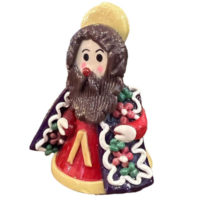 Joseph NATIVITY Figure Handmade Mazapan Bread Dough Folk Art Glossy