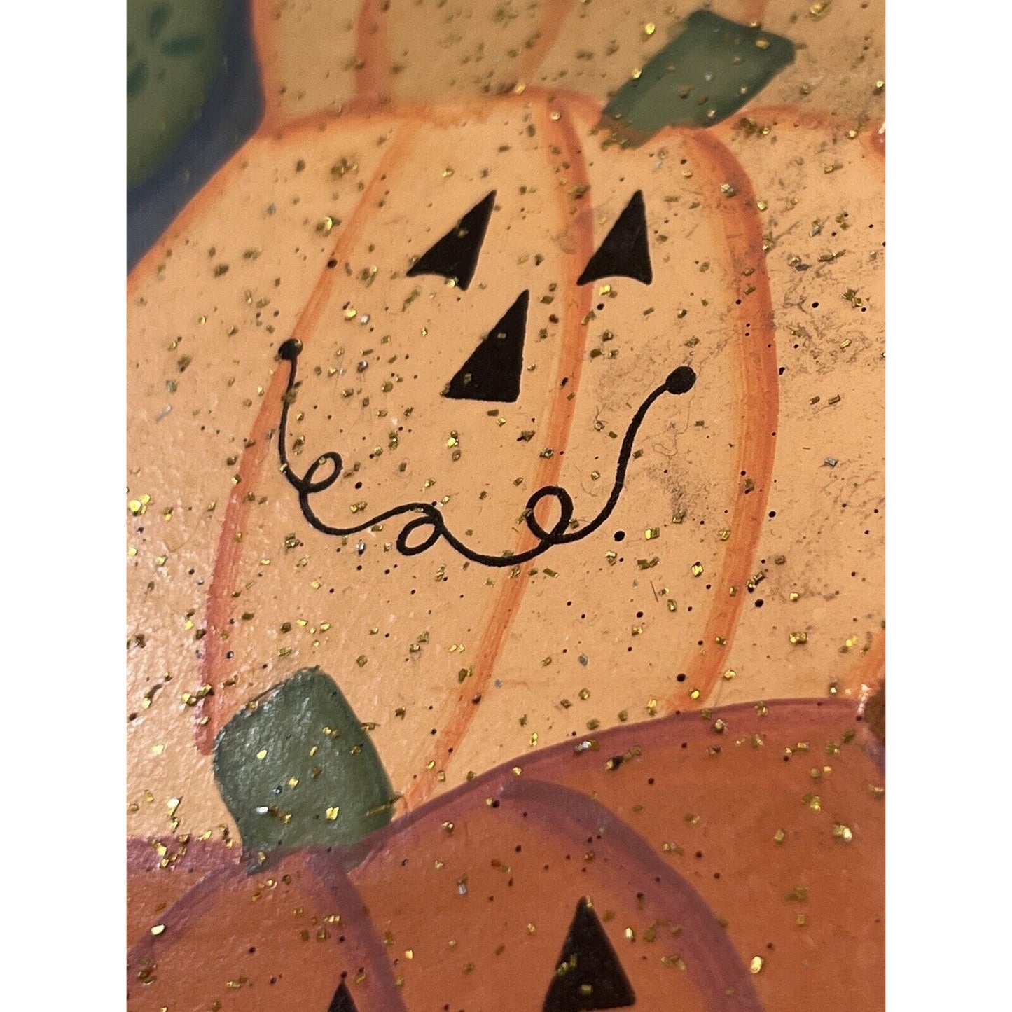 Wooden Autumn Halloween Decor Pumpkin Patch Home Fall Decoration Painted