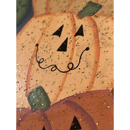 Wooden Autumn Halloween Decor Pumpkin Patch Home Fall Decoration Painted