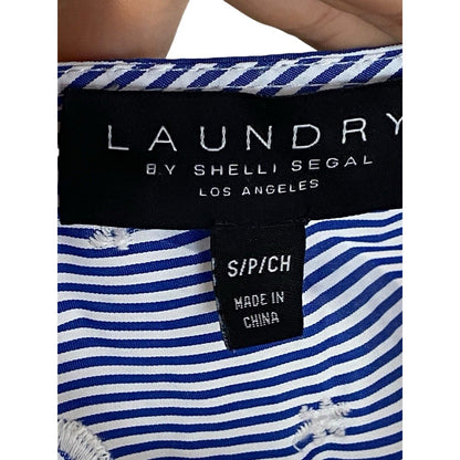 Size Small Laundry by Shelli Segal Womens Coastal Preppy Striped Dress Lace