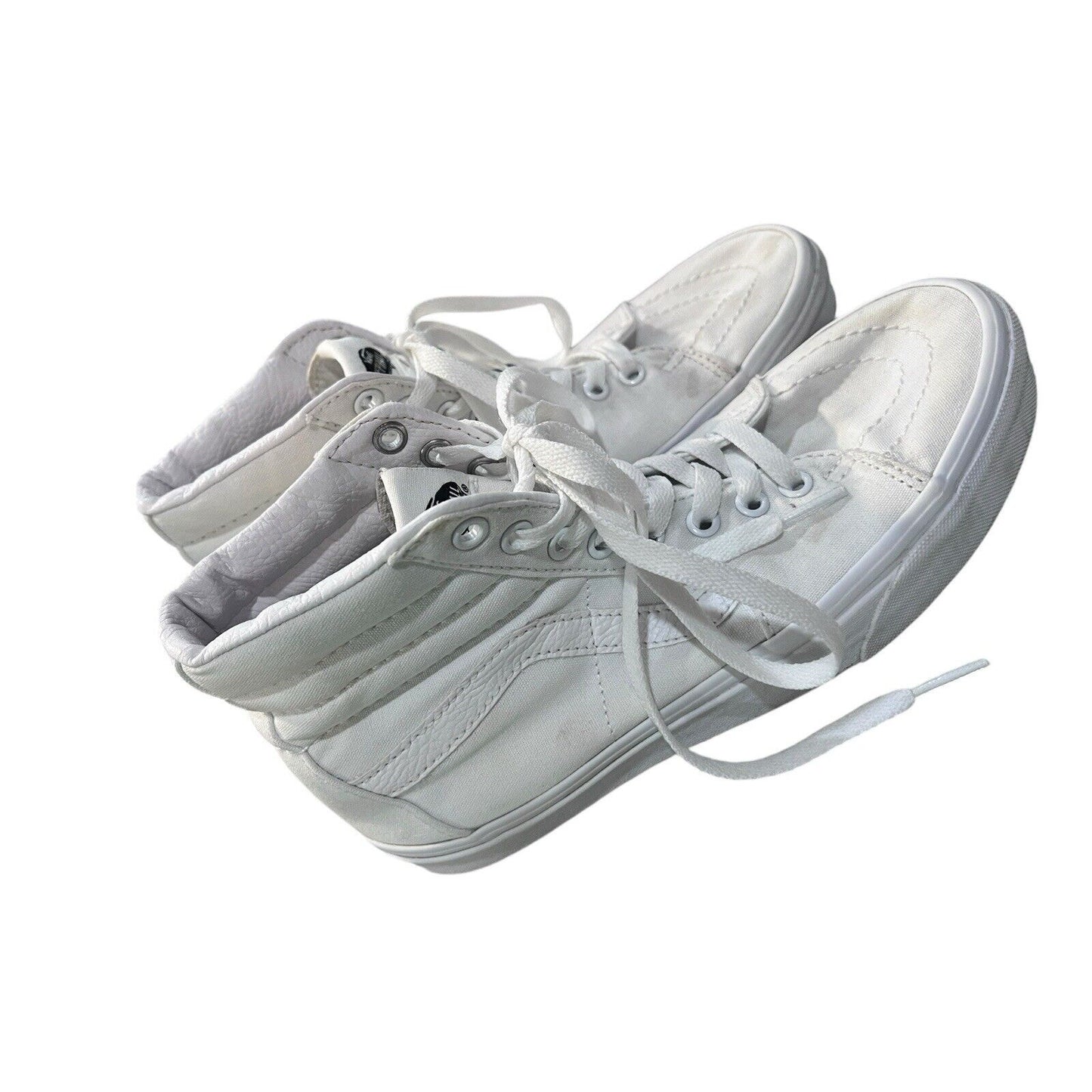 Vans Shoes Womens 8.5 Old Skool High Top Skate Sneakers White Canvas Lace Up