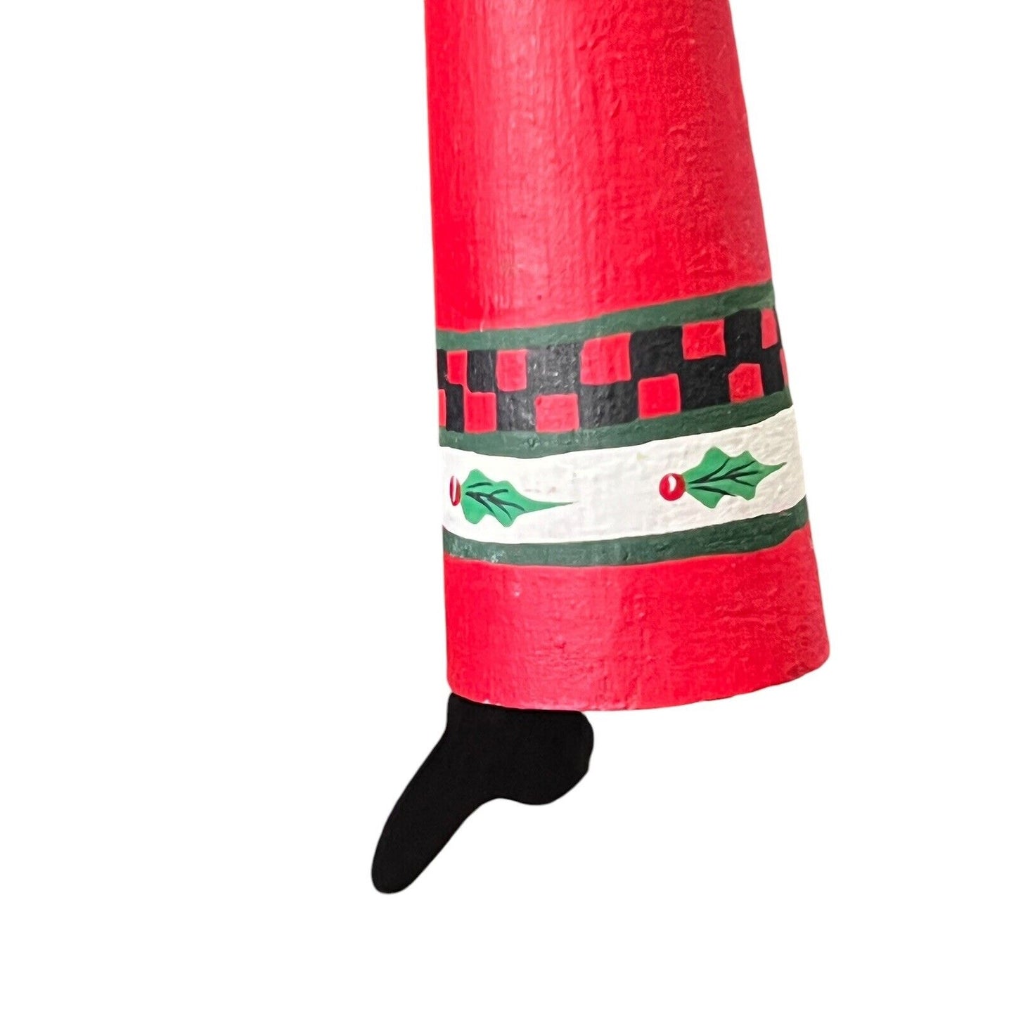 Metal Santa Claus Christmas Ornament Bell Holding Tree Holiday Craft Painted