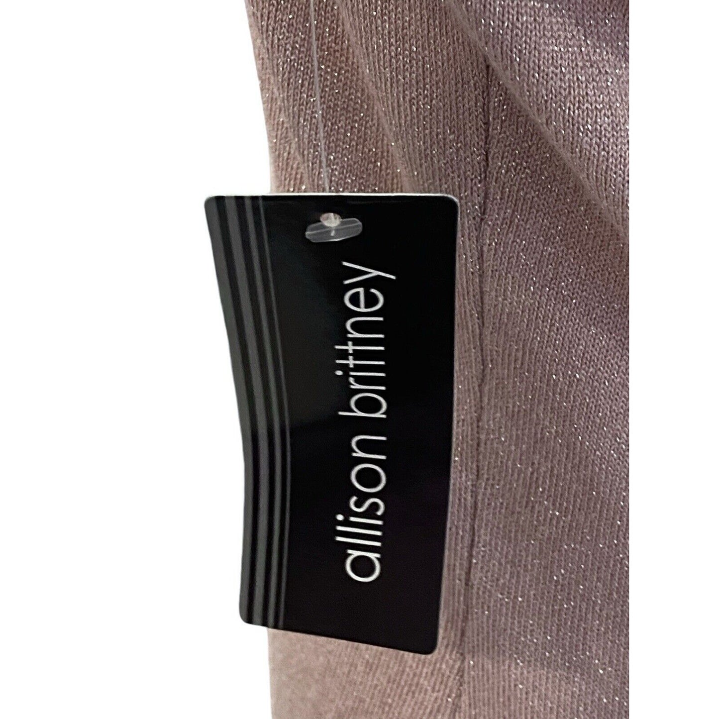 Size M Allison Brittney Women’s Sweater Dress Pink Metallic Long Sleeve Tie Back