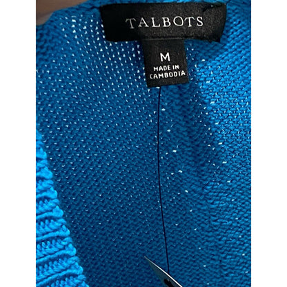 Size Medium Talbots Blue Cotton NWT Sweater Turquoise